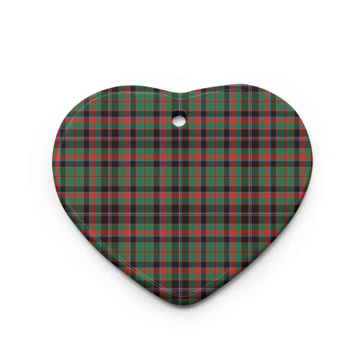 Scottish Cumming Hunting Ancient Clan Tartan Ceramic Ornament Heart Shape Tartan Plaid