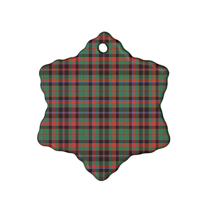 Scottish Cumming Hunting Ancient Clan Tartan Ceramic Ornament Snow Flake Shape Tartan Plaid
