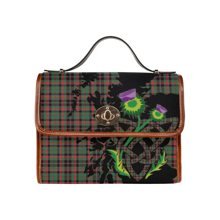 Scottish Cumming Hunting Ancient Clan Tartan Waterproof Canvas Bag With Thistle Tartan Plaid 1