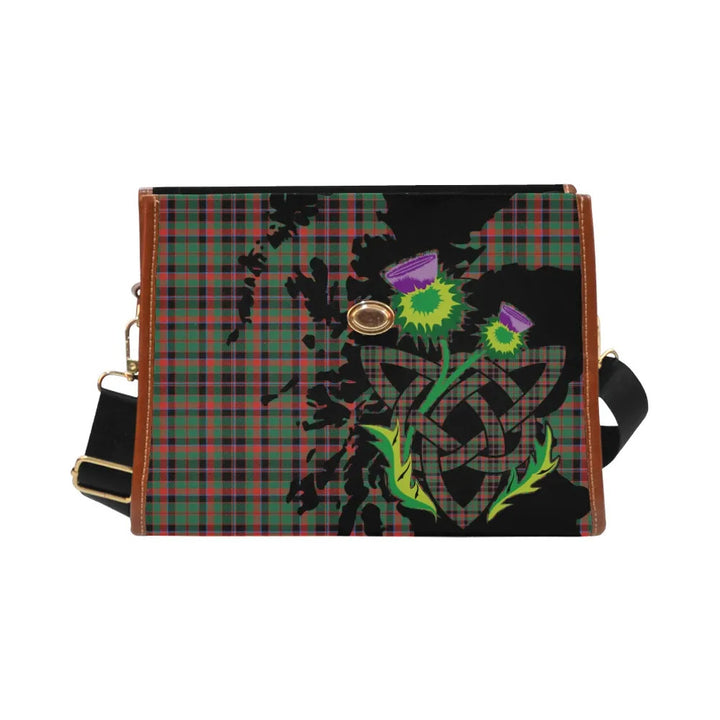 Scottish Cumming Hunting Ancient Clan Tartan Waterproof Canvas Bag With Thistle Tartan Plaid 2