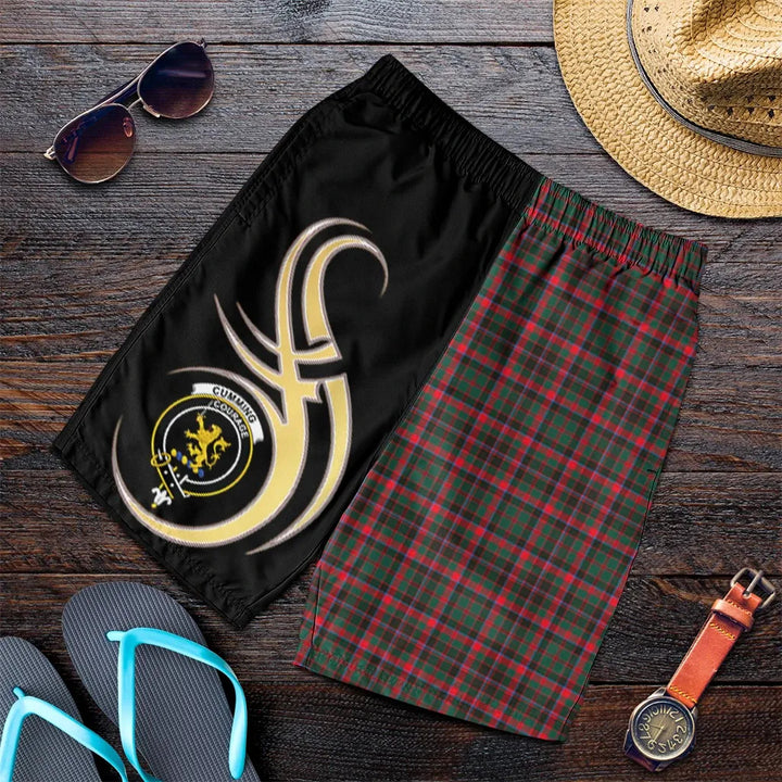 Scottish Cumming Hunting Modern Clan Crest Tartan Believe in Me Men's Shorts