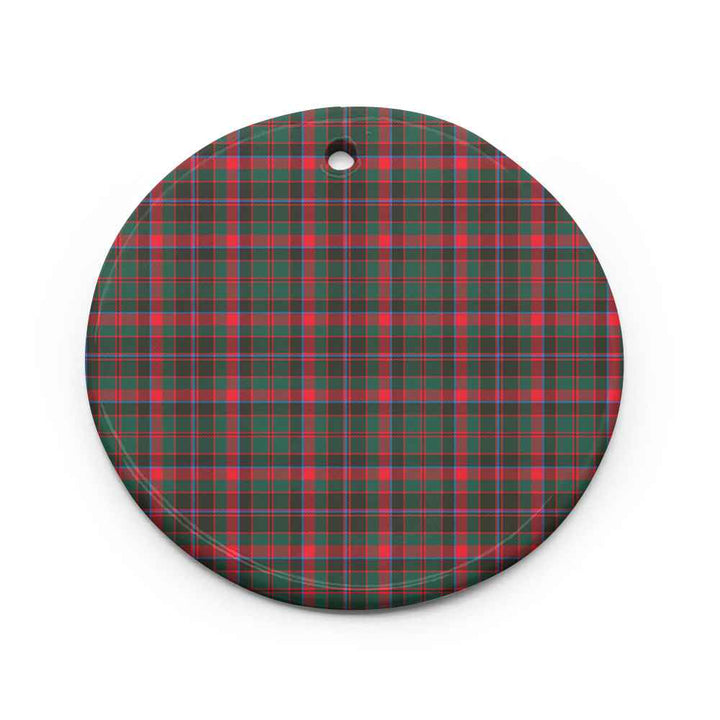 Scottish Cumming Hunting Modern Clan Tartan Ceramic Ornament Circle Shape Tartan Plaid