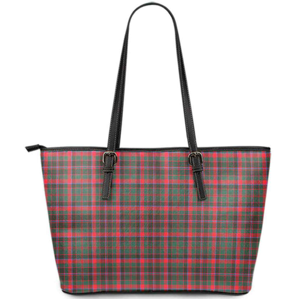 Scottish Cumming Hunting Modern Clan Tartan Leather Tote Tartan Plaid