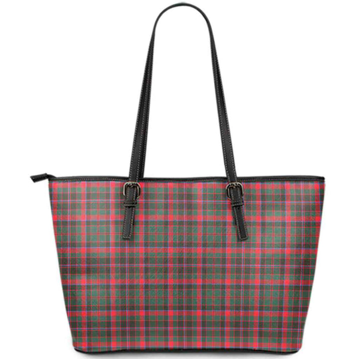 Scottish Cumming Hunting Modern Clan Tartan Leather Tote Tartan Plaid