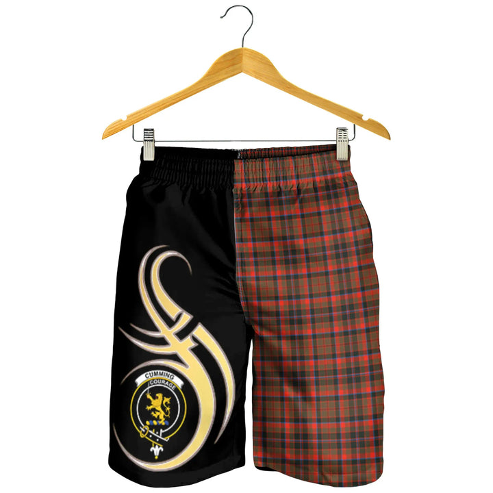 Scottish Cumming Hunting Weathered Clan Crest Tartan Believe in Me Men's Shorts