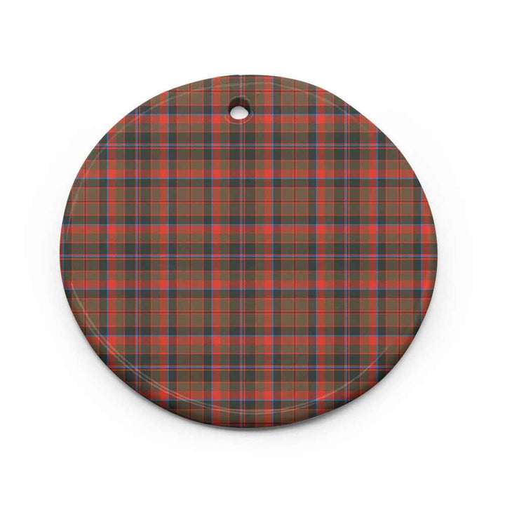 Scottish Cumming Hunting Weathered Clan Tartan Ceramic Ornament Circle Shape Tartan Plaid