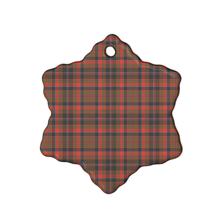 Scottish Cumming Hunting Weathered Clan Tartan Ceramic Ornament Snow Flake Shape Tartan Plaid