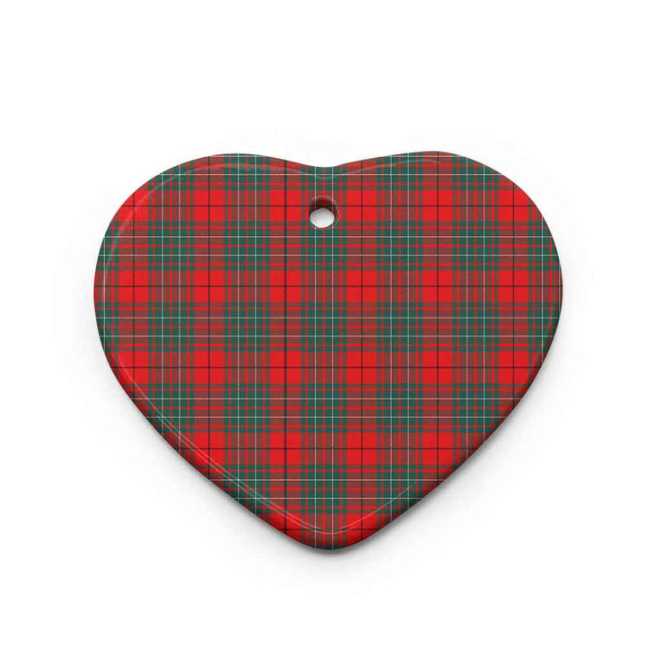Scottish Cumming Modern Clan Tartan Ceramic Ornament Heart Shape Tartan Plaid