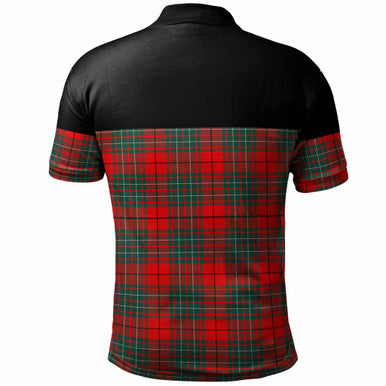Scottish Cumming Modern Clan Tartan Polo Shirt - Horizontal Style Back Side Tartan Plaid