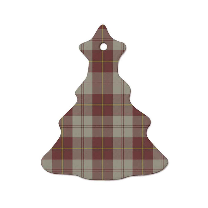 Scottish Cunningham Burgundy Dancers Clan Tartan Ceramic Ornament  Tree Shape Tartan Plaid