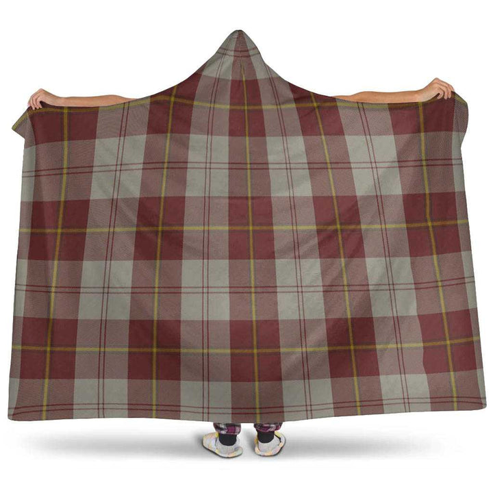 Scottish Cunningham Burgundy Dancers Clan Tartan Hooded Blanket Tartan Plaid 1