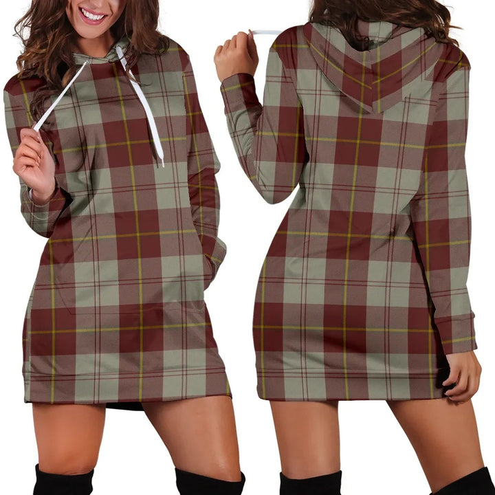 Scottish Cunningham Burgundy Dancers Clan Tartan Hoodie Dress