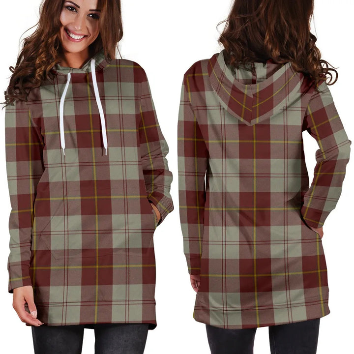 Scottish Cunningham Burgundy Dancers Clan Tartan Hoodie Dress