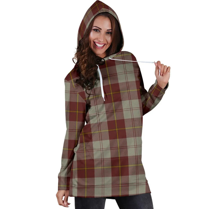 Scottish Cunningham Burgundy Dancers Clan Tartan Hoodie Dress
