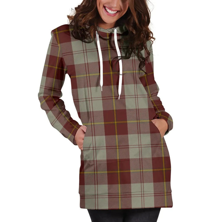 Scottish Cunningham Burgundy Dancers Clan Tartan Hoodie Dress
