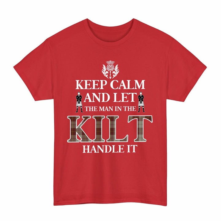 Scottish Cunningham Burgundy Dancers Clan Tartan T-Shirt - Keep Calm Tartan Plaid Red Color