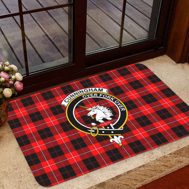 Scottish Cunningham Clan Crest Tartan Door Mat Tartan Plaid 1