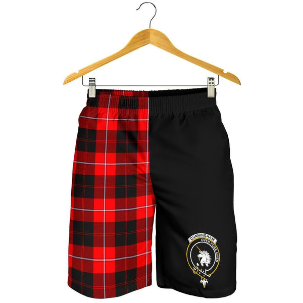 Scottish Cunningham Clan Crest Tartan Half of Me Men's Shorts