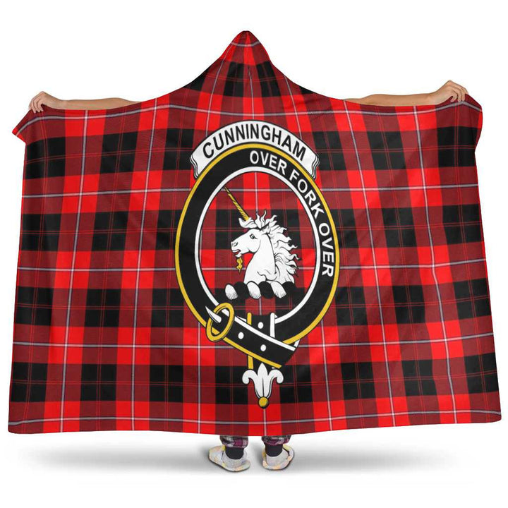 Scottish Cunningham Clan Crest Tartan Hooded Blanket Tartan Plaid 1