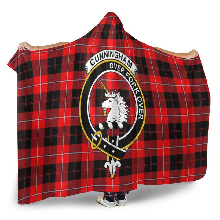 Scottish Cunningham Clan Crest Tartan Hooded Blanket Tartan Plaid 2