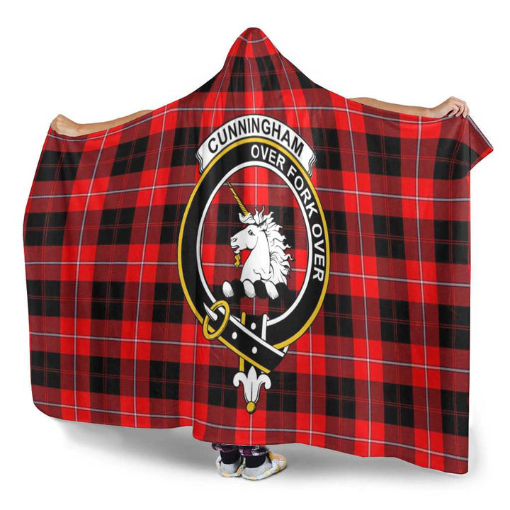 Scottish Cunningham Clan Crest Tartan Hooded Blanket Tartan Plaid 3