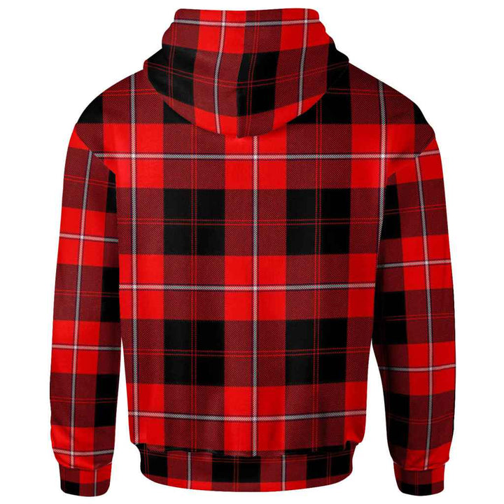 Scottish Cunningham Clan Crest Tartan Hoodie Back Side Tartan Plaid