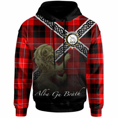 Scottish Cunningham Clan Crest Tartan Hoodie - Scotland Lion Front Side Tartan Plaid