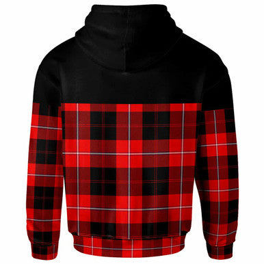 Scottish Cunningham Clan Crest Tartan Hoodie - Horizontal Style Back Side Tartan Plaid