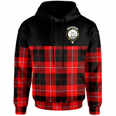 Scottish Cunningham Clan Crest Tartan Hoodie - Horizontal Style Front Side Tartan Plaid