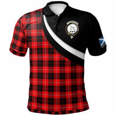 Scottish Cunningham Clan Crest Tartan Polo Shirt - Scotland Forever Style Front Side Tartan Plaid