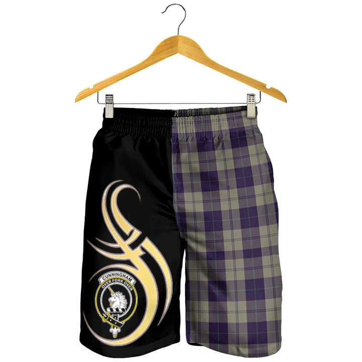 Scottish Cunningham Dress Blue Dancers Clan Crest Tartan Believe in Me Men's Shorts