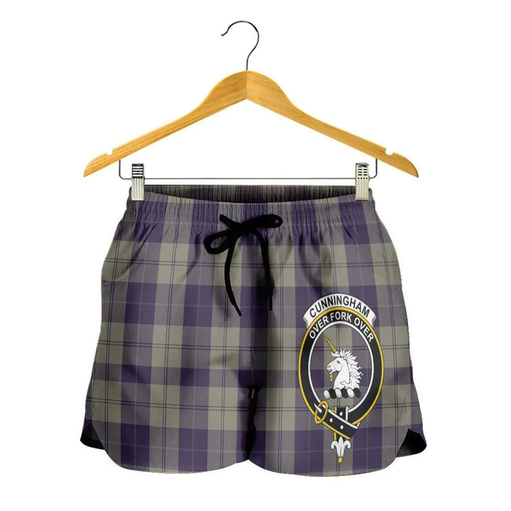 Scottish Cunningham Dress Blue Dancers Clan Crest Tartan Women Shorts