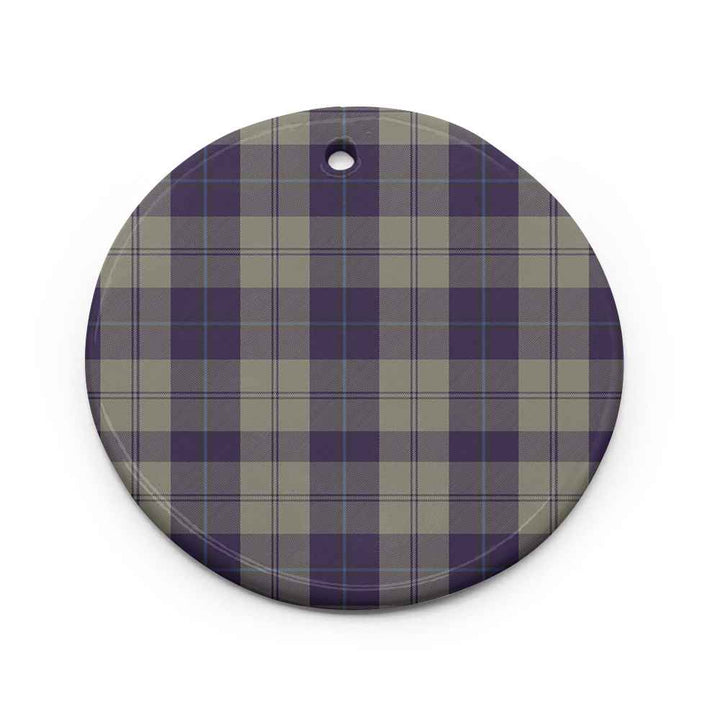 Scottish Cunningham Dress Blue Dancers Clan Tartan Ceramic Ornament Circle Shape Tartan Plaid