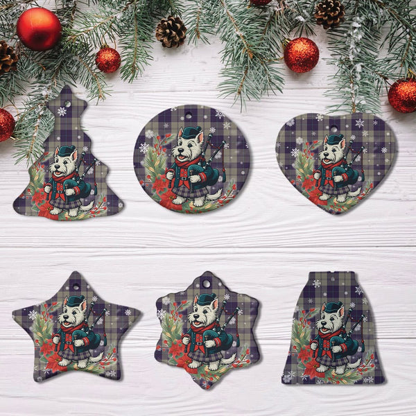 Scottish Cunningham Dress Blue Dancers Clan Tartan Ceramic Ornament Cute Scottish Terrier Dog All Style Tartan Plaid