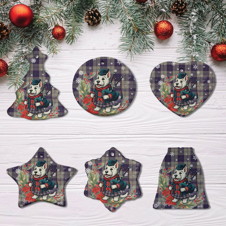 Scottish Cunningham Dress Blue Dancers Clan Tartan Ceramic Ornament Cute Scottish Terrier Dog All Style Tartan Plaid