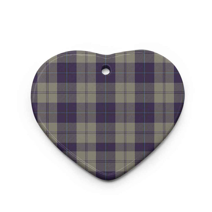 Scottish Cunningham Dress Blue Dancers Clan Tartan Ceramic Ornament Heart Shape Tartan Plaid