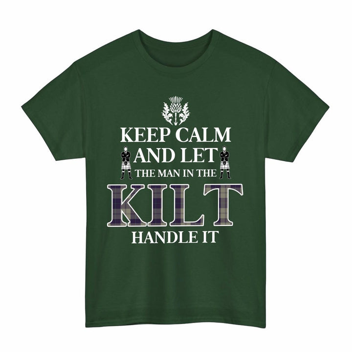 Scottish Cunningham Dress Blue Dancers Clan Tartan T-Shirt - Keep Calm Tartan Plaid Forest Green Color