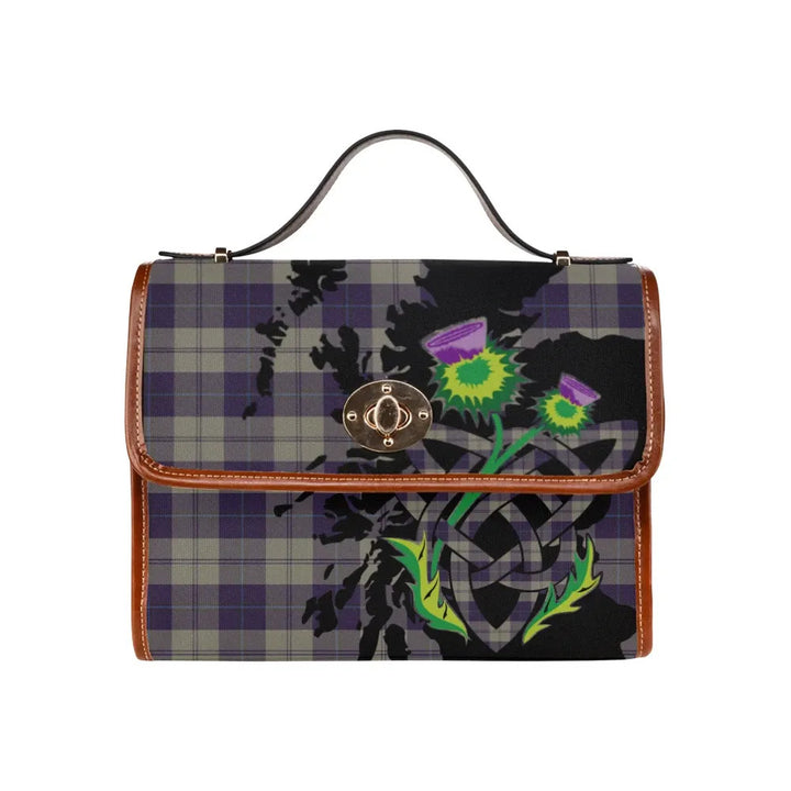 Scottish Cunningham Dress Blue Dancers Clan Tartan Waterproof Canvas Bag With Thistle Tartan Plaid 1