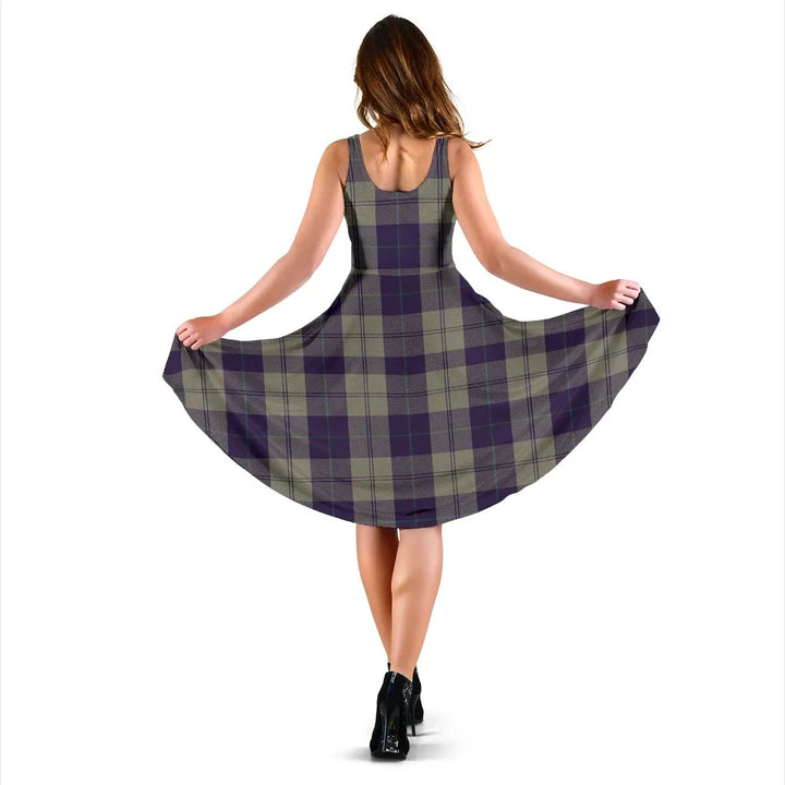Scottish Cunningham Dress Blue Dancers Clan Tartan Women Midi Dress