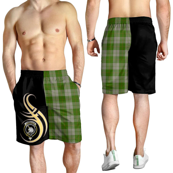 Scottish Cunningham Dress Green Dancers Clan Crest Tartan Believe in Me Men's Shorts