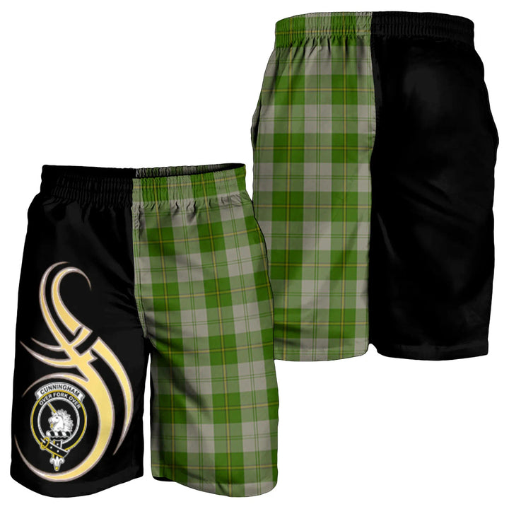 Scottish Cunningham Dress Green Dancers Clan Crest Tartan Believe in Me Men's Shorts