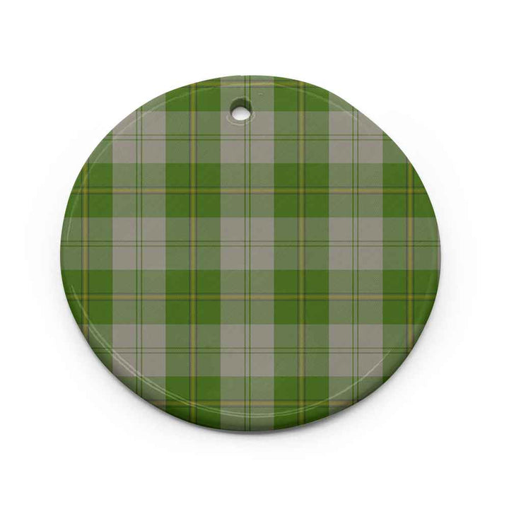 Scottish Cunningham Dress Green Dancers Clan Tartan Ceramic Ornament Circle Shape Tartan Plaid