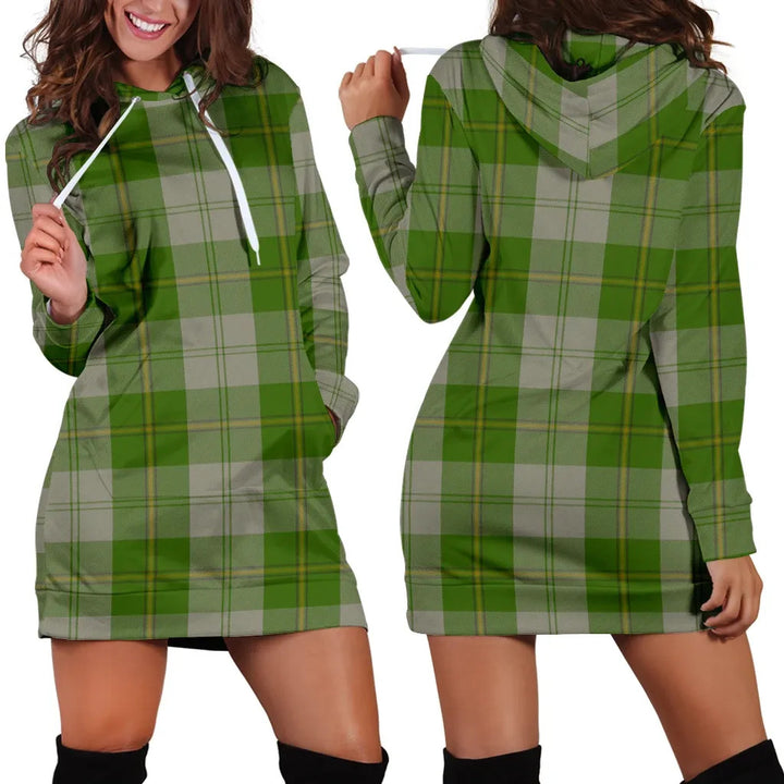 Scottish Cunningham Dress Green Dancers Clan Tartan Hoodie Dress