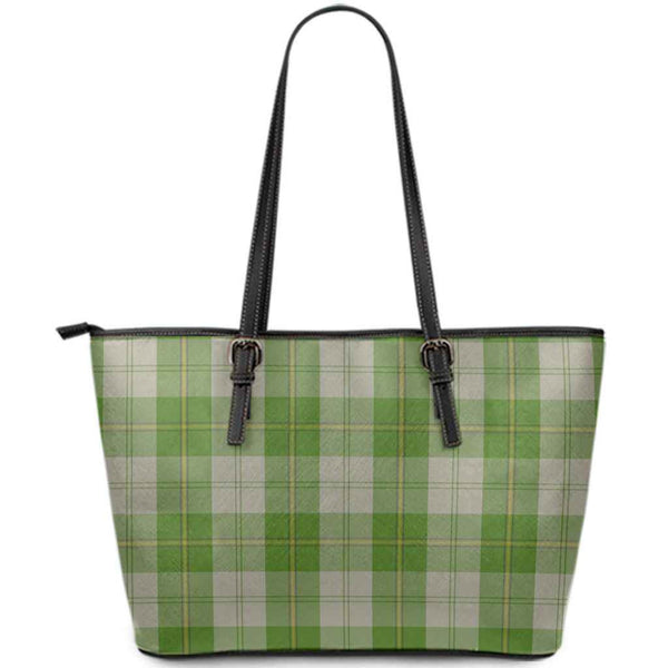 Scottish Cunningham Dress Green Dancers Clan Tartan Leather Tote Tartan Plaid