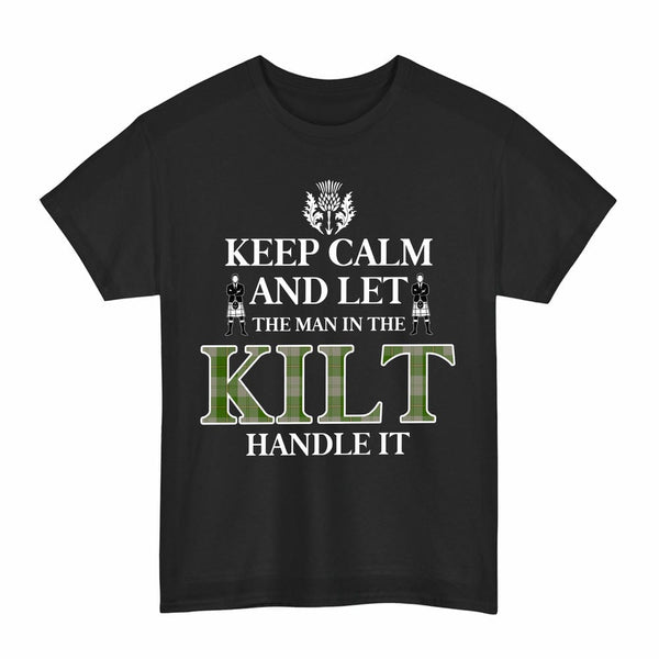 Scottish Cunningham Dress Green Dancers Clan Tartan T-Shirt - Keep Calm Tartan Plaid Black Color