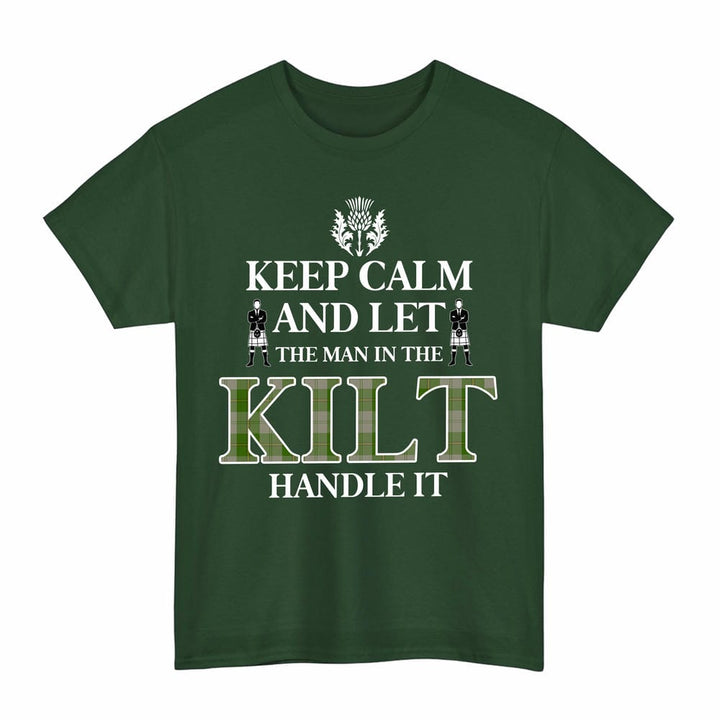 Scottish Cunningham Dress Green Dancers Clan Tartan T-Shirt - Keep Calm Tartan Plaid Forest Green Color