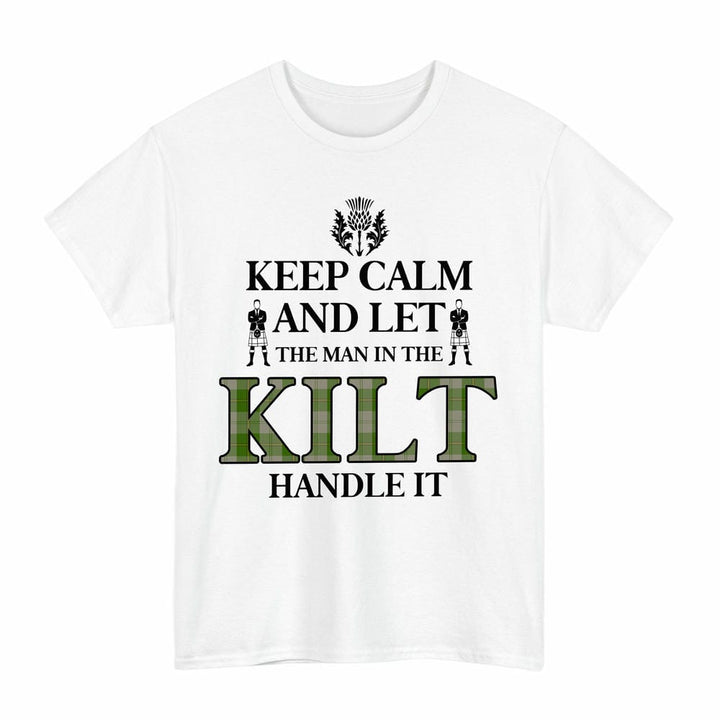 Scottish Cunningham Dress Green Dancers Clan Tartan T-Shirt - Keep Calm Tartan Plaid White Color