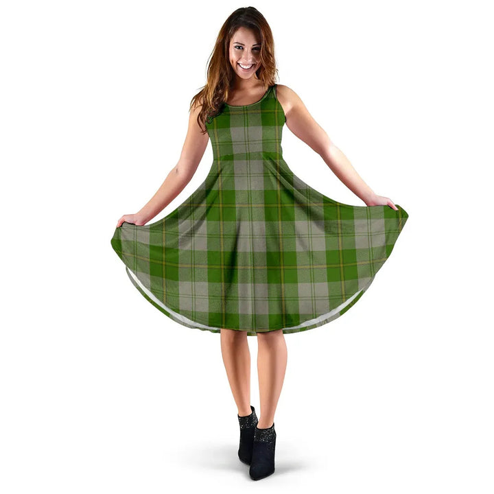 Scottish Cunningham Dress Green Dancers Clan Tartan Women Midi Dress