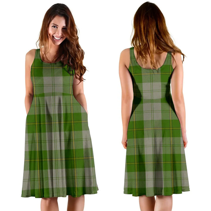 Scottish Cunningham Dress Green Dancers Clan Tartan Women Midi Dress