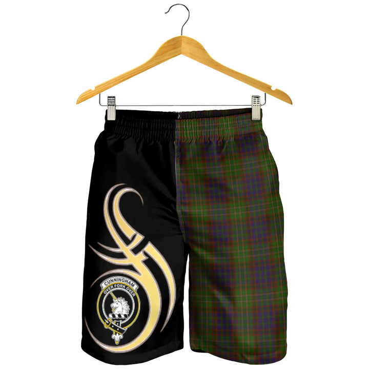 Scottish Cunningham Hunting Modern Clan Crest Tartan Believe in Me Men's Shorts